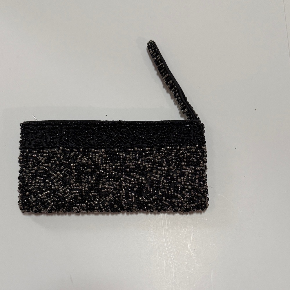 Elegant Black Beaded Clutch